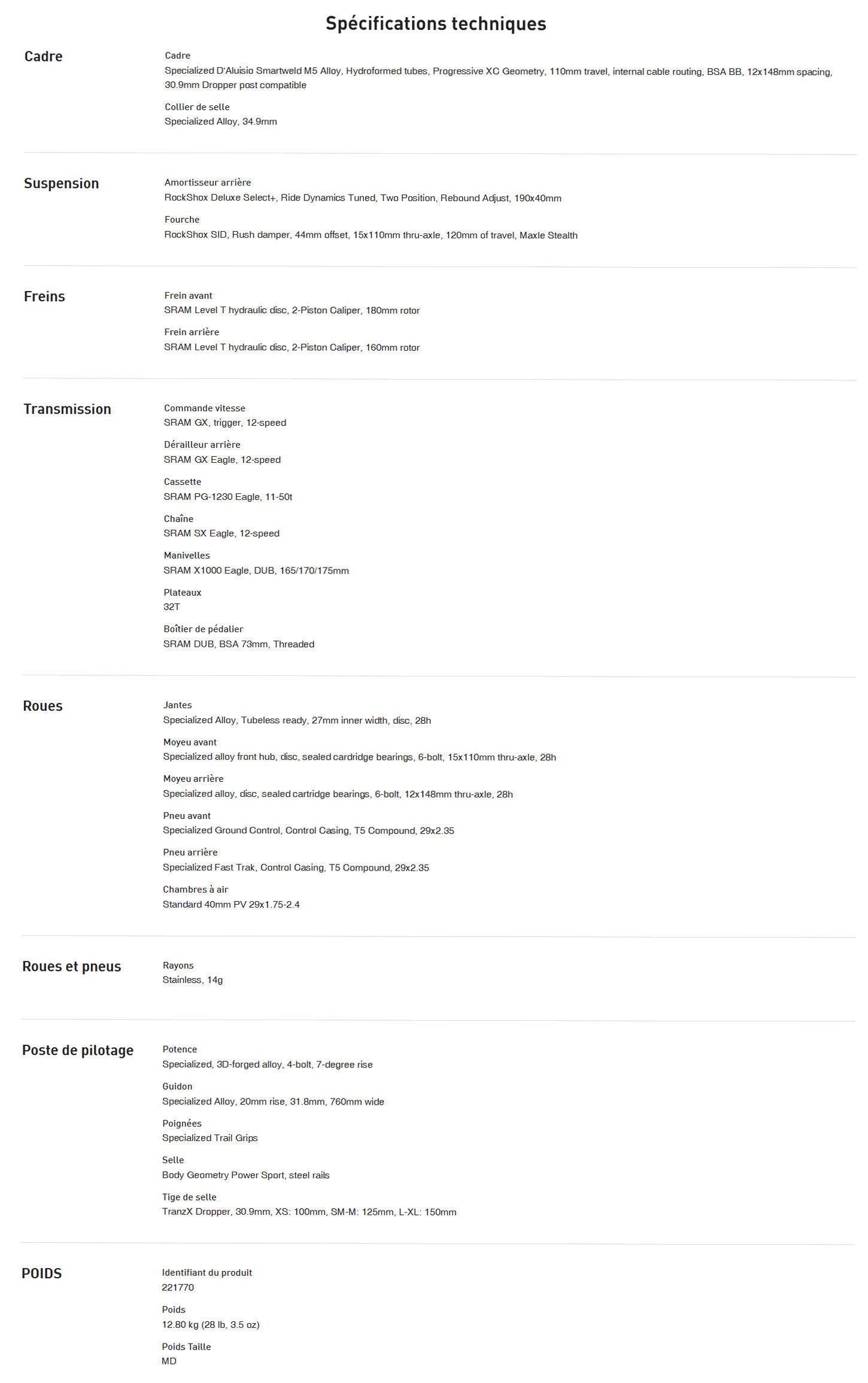 Caracteristique technique vélo Chisel Comp année 2025